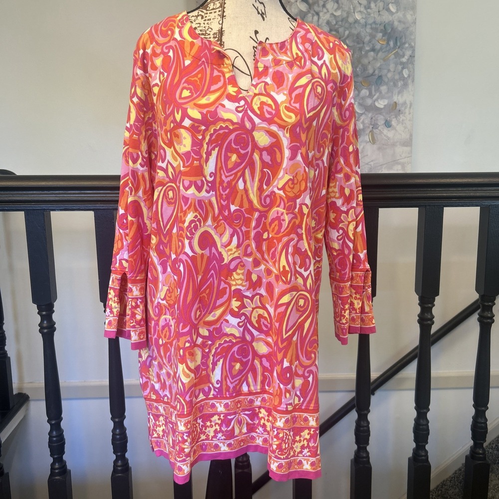 COOLIBAR St. Lucia‎ Tunic Top Size XL UPF 50+ UV PROTECTION Pink Paisley
